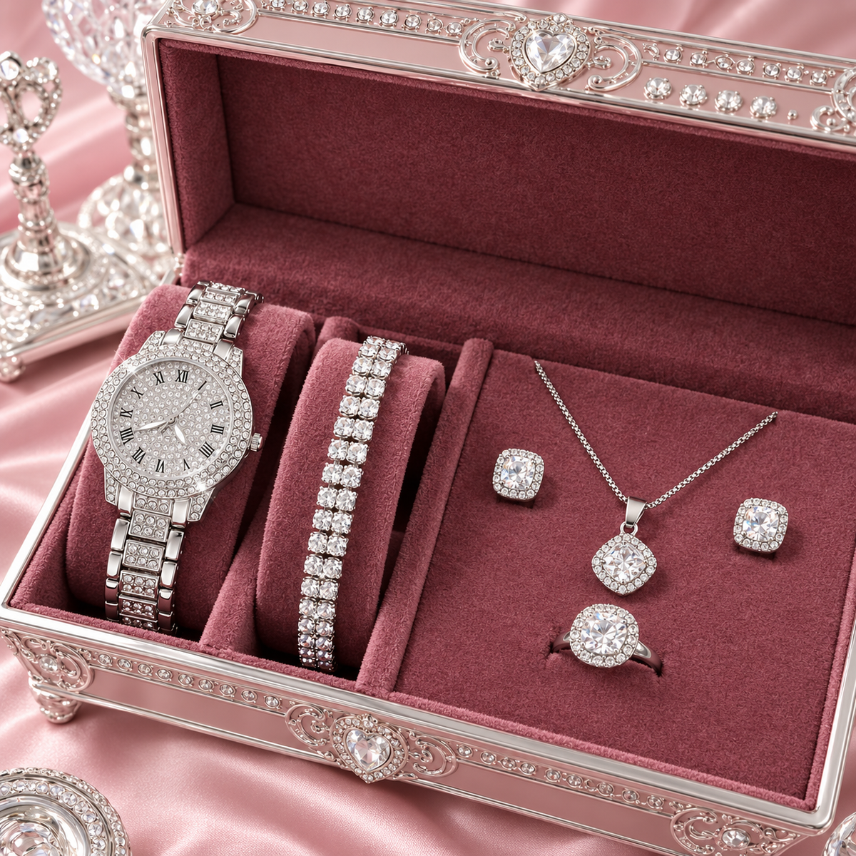 Ensemble Montre Quartz Luxe et Bijoux - GN