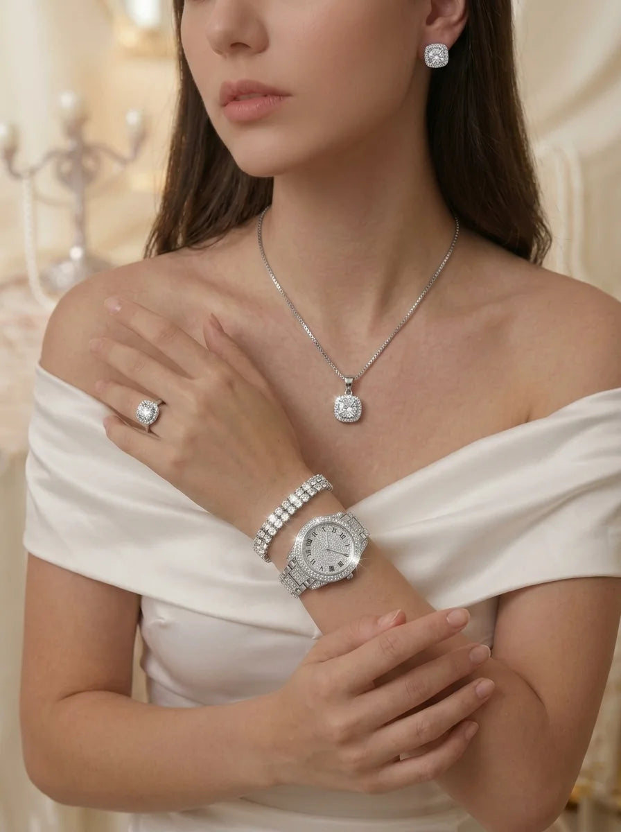 Ensemble Montre Quartz Luxe et Bijoux - GN