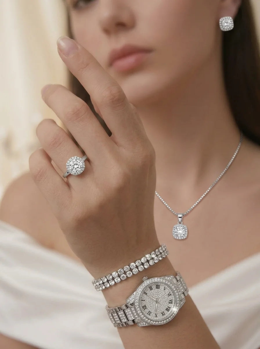 Ensemble Montre Quartz Luxe et Bijoux - GN